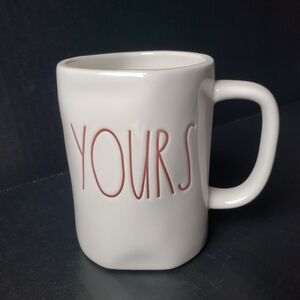 Rae Dunn Yours Coffee Tea Mug Cup White Artisan Collection NWT New Cute!